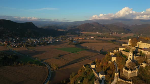 Aerial View Of Wellknown Medieval Castle Hochosterwitz 9