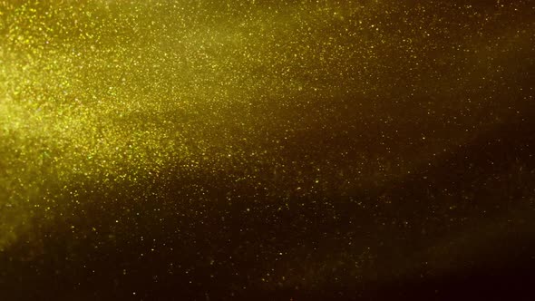 Golden Ink in Water. Gold Abstract Background