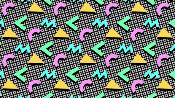 90s Memphis Pattern Background Loop