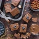 Composition of Fresh Homemade Chocolate Brownie Squares Melting Chocolate and Fresh Blueberries - VideoHive Item for Sale