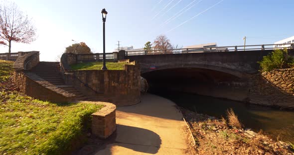 Bike Path Leading Under A Bridge Charlotte Nc Sugar Creek Greenway