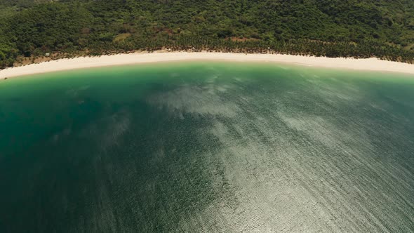 Tropical Beach with White Sand, View From Above