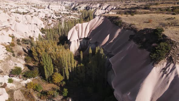 Cappadocia Landscape Aerial View. Turkey. Goreme National Park