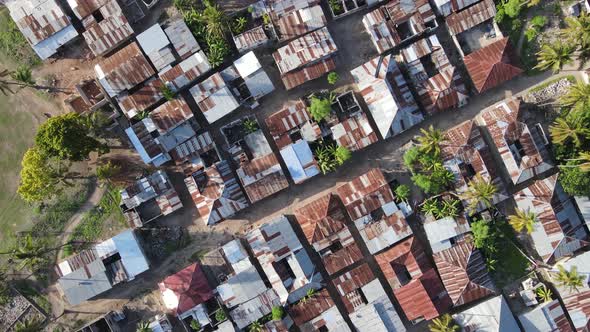 Zanzibar Tanzania  Aerial View of Houses Near the Coast