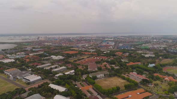 Cargo and Passenger Seaport in Surabaya, Java, Indonesia