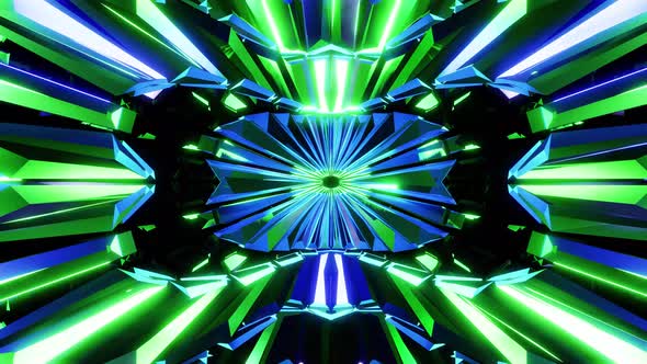 Green And Blue Music Equalizer In Motion Background Vj Loop 4K