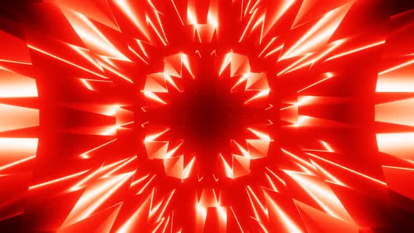 VJ LOOP glowing spark red dark kaleidoscope.