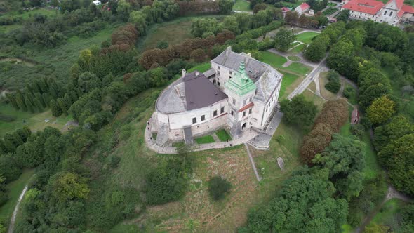 Aerial View of the Ancient Olesko Castle Near Lviv Ukraine