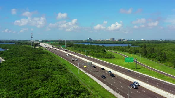 Aerial Video Nice Landscape On The I275 To St Petersburg Florida Usa