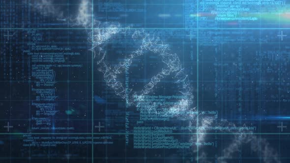 DNA helix with data information alt