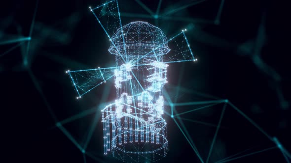 Old Windmill Hologram Close Up 4k alt