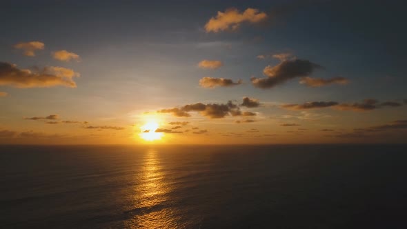 Water Surface Aerial View Sunset