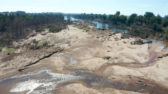 Drone aerial footage of the Hawkesbury River in Yarramundi Reserve in regional Australia