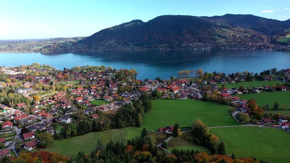 Bad Wiessee at Lake Tegernsee, Bavaria, Germany, Aerial View