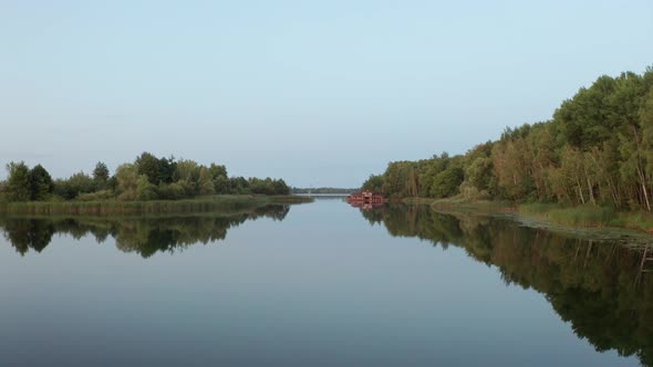 Aerial View of Pripyat River in Chernobyl Zone