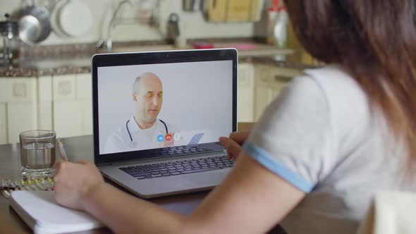 Patient and Doctor During Video Call and Online Consultation