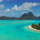 Bora Bora Lagoon Aerial with White Sandy Beach in Foreground - VideoHive Item for Sale