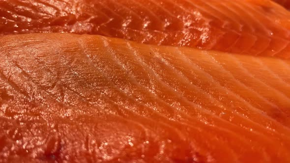 Fillet of fresh red fish, salmon.