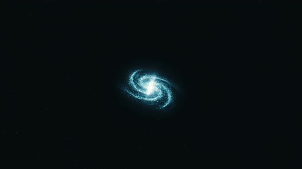 Zoom in flight camera  of the galaxy. Impressive structure of the spiral galaxy.