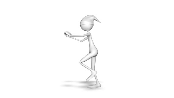 3d Character Man Dance Hip Hop Loop On White Background