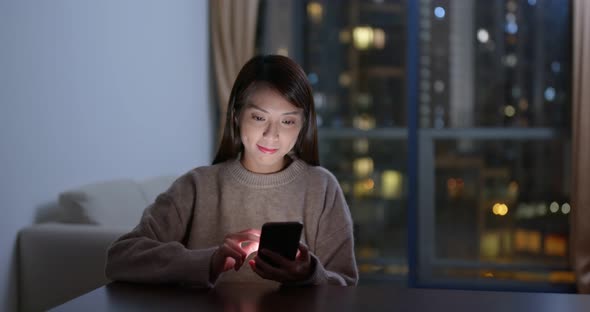 Housewife use of mobile phone at night