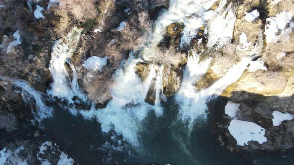 Muradiye Waterfall From The Air