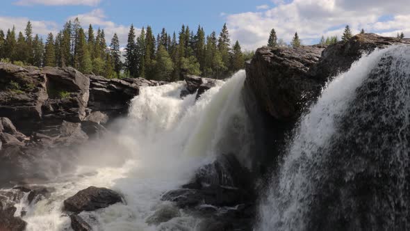 Ristafallet Waterfall in the Western Part of Jamtland