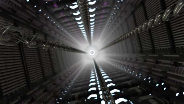3D Sci-Fi Abstract Spaceship Corridor V23