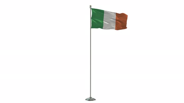 Ireland  Looping Of The Waving flag Pole With Alpha