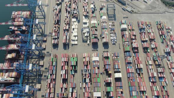 Aerial view of container terminal