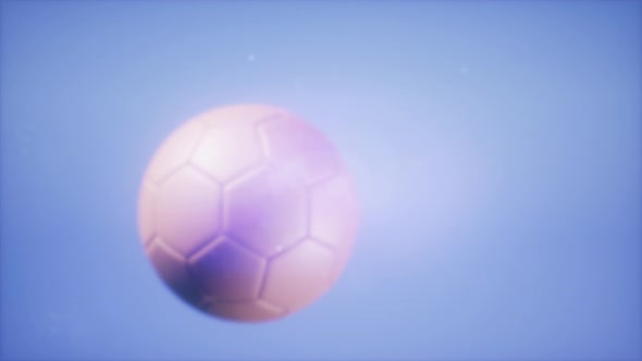 Soccer Ball on Blue Sky Background