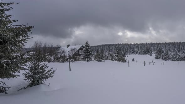 Winter season in the Jizera Mountains in the Czech Republic, Time lapse