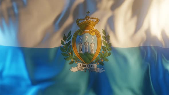 San Marino Flag with Edge Bump