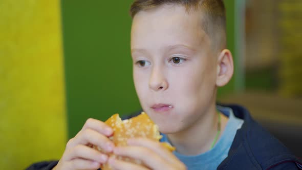 Boy in a Fast Food Cafe