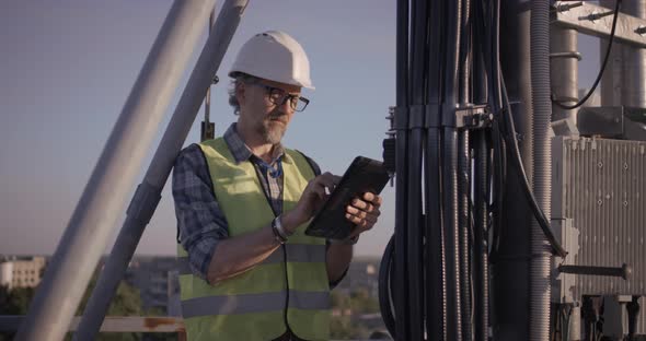 Engineer Working on 5g Antenna