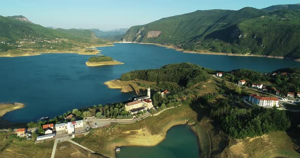 Aerial view of Rama Lake, Bosnia and Herzegovina.