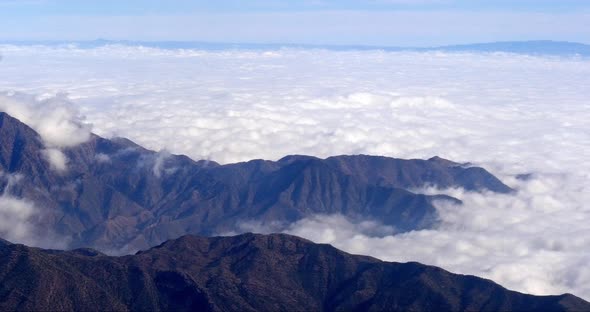 Blue Sky and Clouds from Plane, Real Time 4K