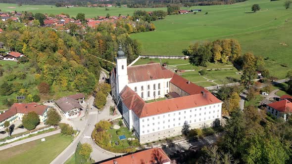 Aerial view of Salesian Sisters monastery, Dietramszell