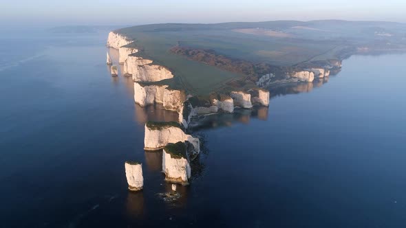 Old Harry Rocks on the Jurassic Coast in England from the Air