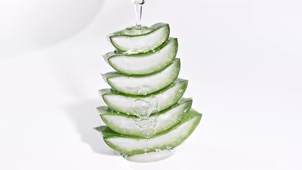 Motion of Aloe Vera Sliced Slices