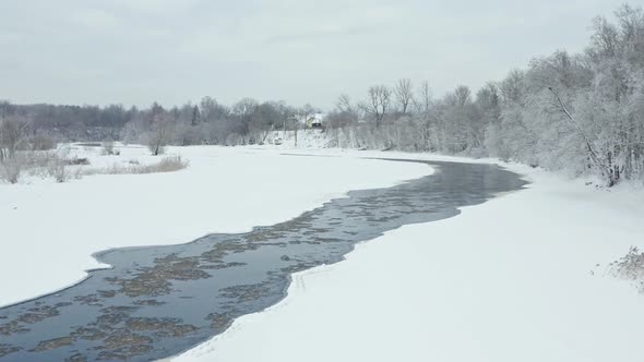 Flight Above River