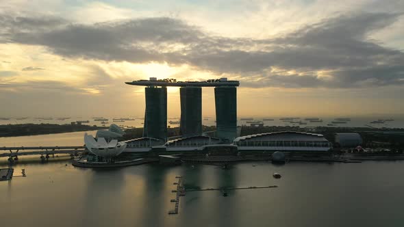 Singapore City Skyline at Marina Bay Singapore