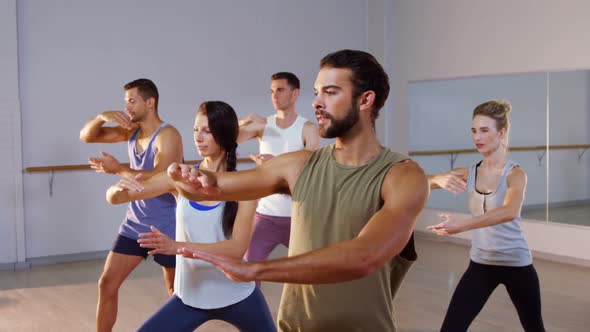 Group of people exercising