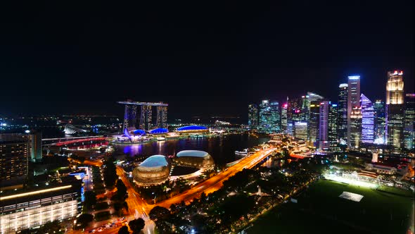 Time lapse of Building in Singapore city