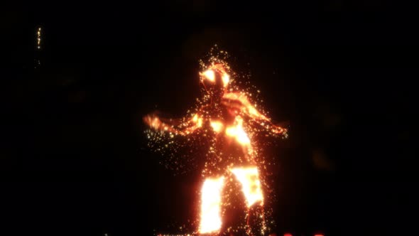 Dancing Fire Sexy Man Particles