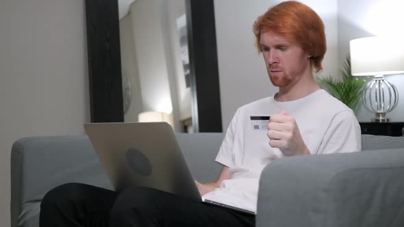 Redhead Man Sad for Online Shopping Failure