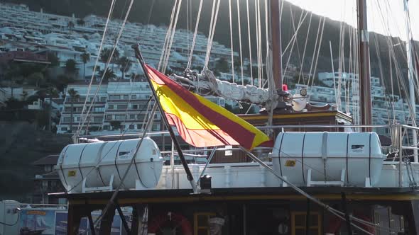 Spain Flag on Boat