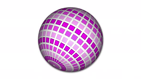 Spinning abstract checkboard sphere animation. Abstract sphere background.Vd 938