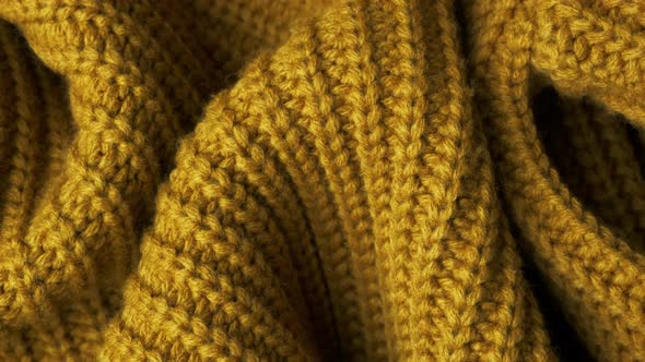 Yellow Wool Texture Abstract Background. Top View