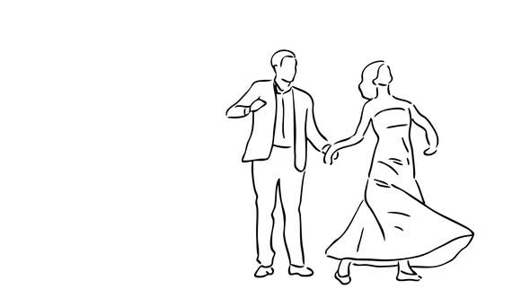 "Hand Drawn Couple Dance" with Transparent Background alt